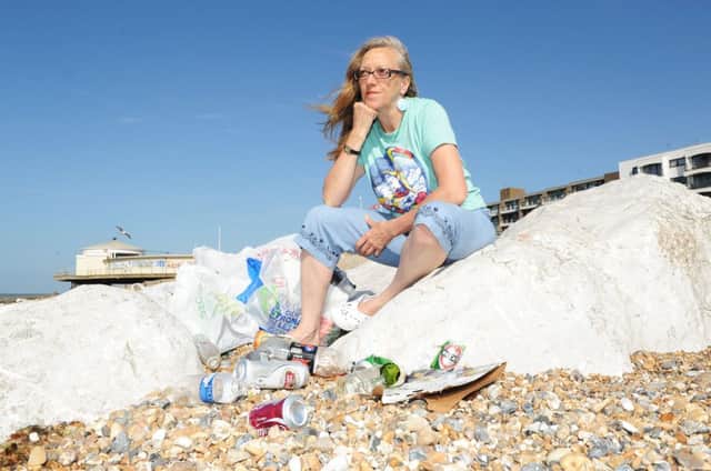 Dawn Smith, who was appalled by the litter on the beach at the weekend