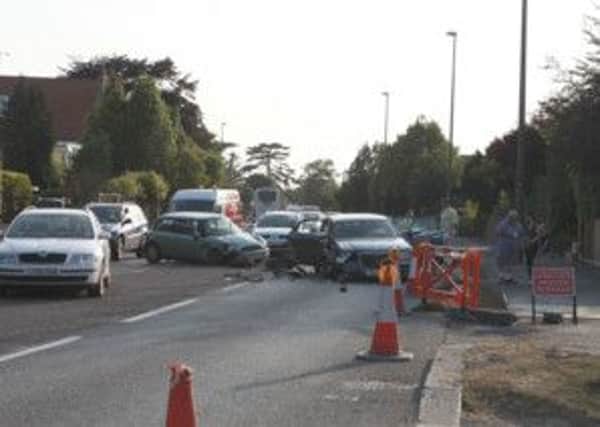 Immediately after the collision on Upper Brighton Road