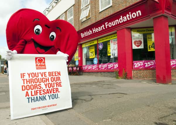 The British Heart Foundation's Mr Hearty says 'Thank You' to all their shop's customers.
Picture by Danny Fitzpatrick / dfphotography.co.uk