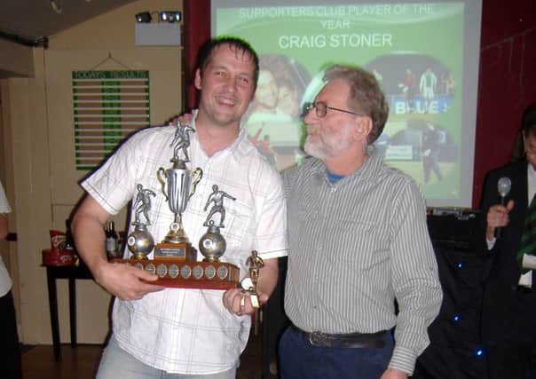 Craig Stoner receives the player of the year trophy in 2008
