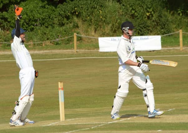 Crowhurst Park wicketkeeper Kellen Powell appeals for a wicket in the defeat to Findon. Picture by Stephen Goodger