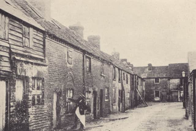 Cooks Row in 1894, looking west from High Street