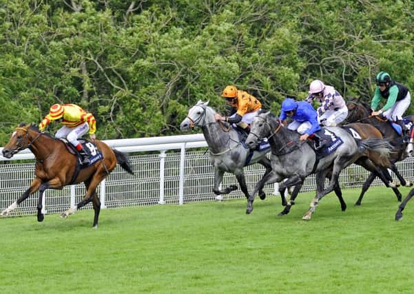 Colour Vision (ridden by Frankie Dettori in blue in centre of photo) was third in the 2012 Goodwood Cup  Picture by Malcolm Wells