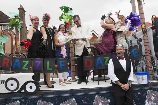 The Razzle Dazzle float for Mencap at Broadwater Carnival 2013