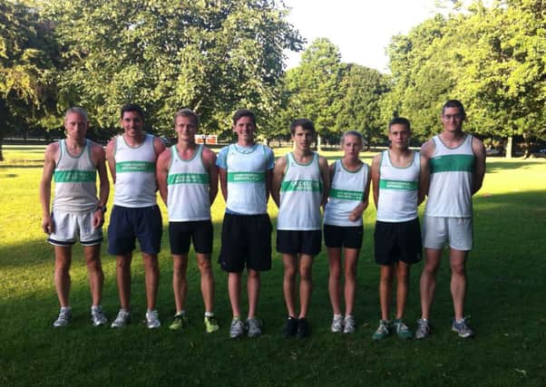 Eight of the ten-strong Chichester Runners team who fared well at Hastings