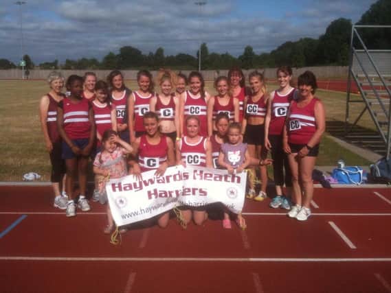 haywards heath harriers winning ladies track squad