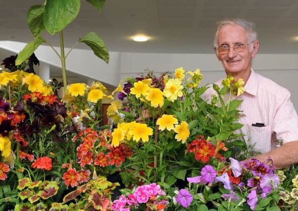 Ken Franks with his display at the Lancing Horticultural Society show  W30235H13