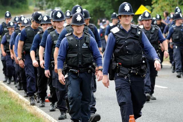 Large police presence at the Balcombe fracking site