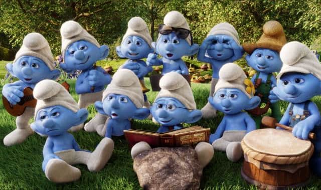 Undated Film Still Handout from The Smurfs 2. Pictured: A group of Smurfs in Smurf Village. See PA Feature FILM Film Reviews. Picture credit should read: PA Photo/Sony Pictures UK. WARNING: This picture must only be used to accompany PA Feature FILM Film Reviews.