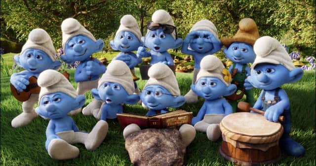 Undated Film Still Handout from The Smurfs 2. Pictured: A group of Smurfs in Smurf Village. See PA Feature FILM Film Reviews. Picture credit should read: PA Photo/Sony Pictures UK. WARNING: This picture must only be used to accompany PA Feature FILM Film Reviews.