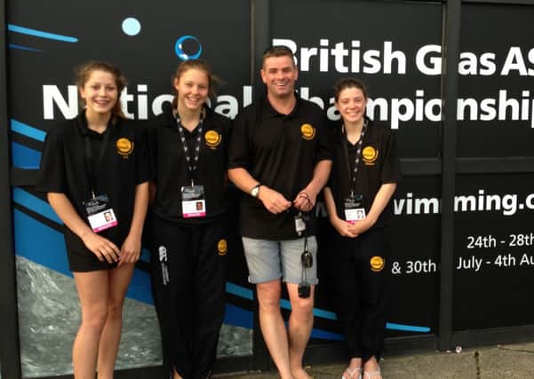 Andy with the girls at the competition in Sheffield