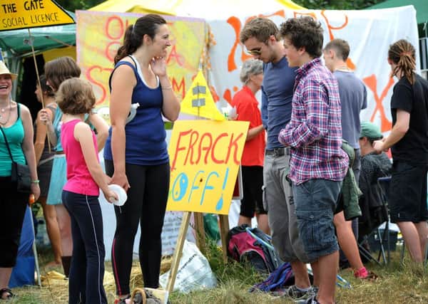 Anti-fracking protesters at Balcombe