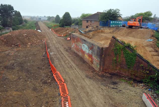 31/7/13- Progress on the Bexhill to Hastings Link Road.  Remains of the railway bridge at Woodsgate Park