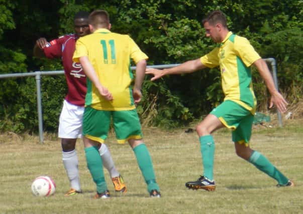 Hastings United and Westfield, pictured here facing each other in a pre-season friendly, will begin their respective league campaigns today