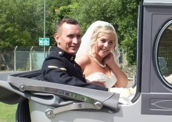 Natasha Sturt and Lance Corporal Matthews' wedding day