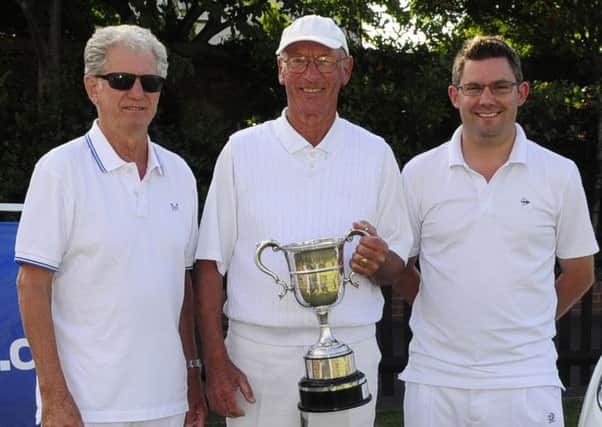 The triples winners at the Bexhill Men's Open Bowls Tournament