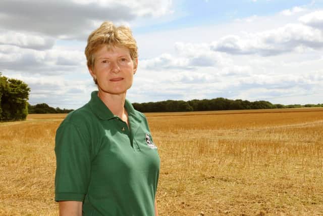 JPCT 130813 Petra Billings, SWT landscapes officer, at Celtique proposed drilling site in Wisborough Green. Photo by Derek Martin