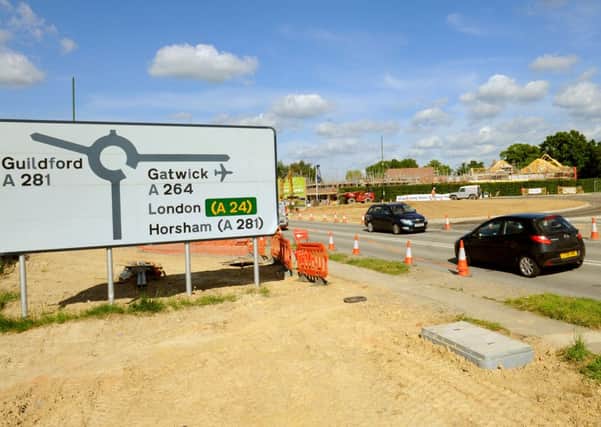 JPCT 030613 New roundabout construction -  A264 Broadbridge Heath next to Newbridge Nurseries. Photo by Derek Martin