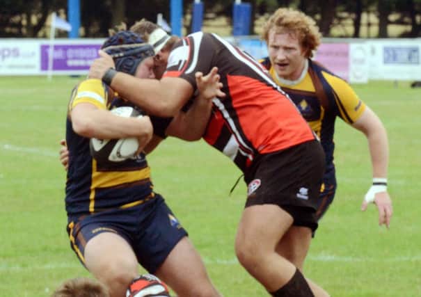 W34828H13

Worthing Raiders v Cornish Pirates action from the games