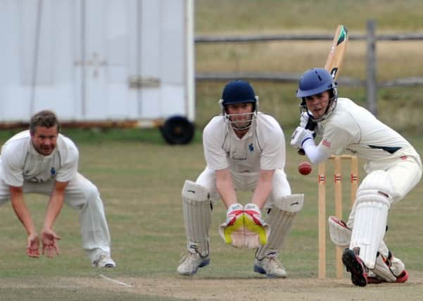 JPCT 190813 S13340791x Cricket. Billingshurst v Wisborough Green. Harry Sedgwick batting for Green   -photo by Steve Cobb
