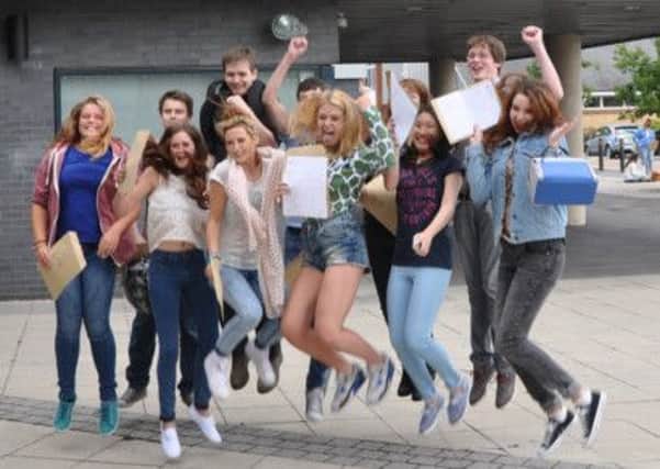 Students celebrate GCSE results outside The Regis School
PICTURE BY WILLIAM KNIGHT