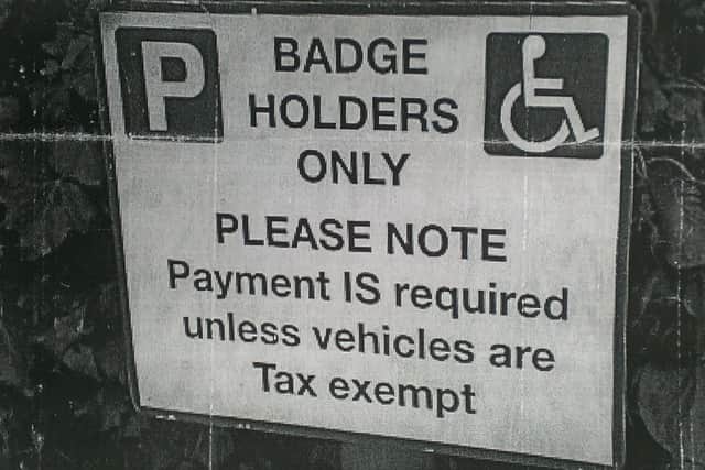 A sign displayed in Horsham Hospital's car park