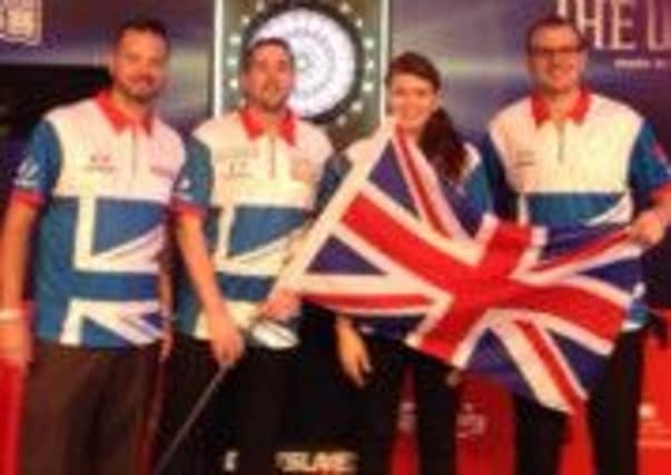 The Great Britain team at the 2013 IDF Darts World Cup Shanghai including Adrian Gray, far left