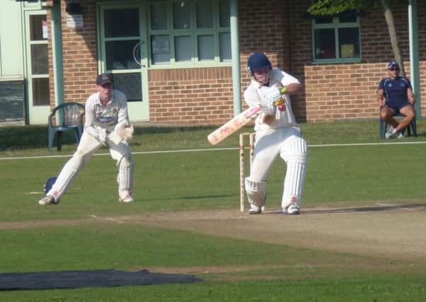 Leo Cammish - one of Hastings Priory's young stars - executes a pull shot in Sunday's win over the Sussex Development XI. Picture by Simon Newstead