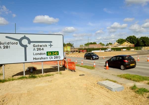 JPCT 030613 New roundabout construction -  A264 Broadbridge Heath next to Newbridge Nurseries. Photo by Derek Martin