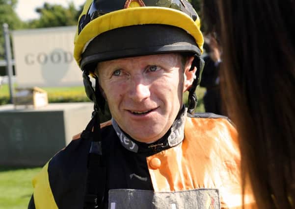 Joe Fanning after winning the Peter Willett Condition Stakes on Lyn Valley  Picture by Malcolm Wells