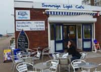 A fan from Russia visits Bexhill's Sovereign Light Cafe