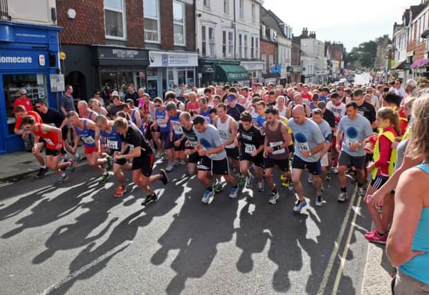 Runners set off in the 2013 bbb10k on Sunday morning. Picture courtesy Max Pietroni