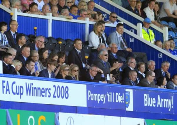 The directors box at Fratton Park during the match against Cesterfield on August 31, 2013
