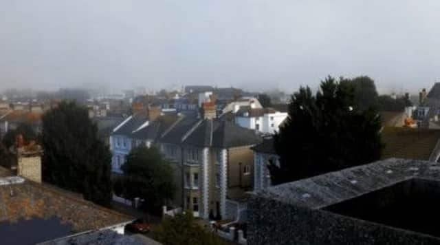 Fog descending on Eastbourne town centre