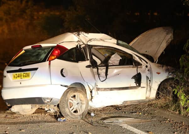 The wreckage of a Ford Focus, driven by an 18-year-old man from the Littlehampton area, who died at the scene of a crash on the outskirts of Littlehampton