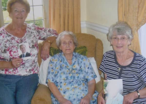 The late Bessie Barton (centre) with family friend Gleniss Hodder(left) from New Zealand and daughter Pamela Holt on Bessie's 100th birthday.