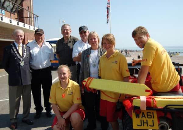 Terence Chapman and his wife Anne met foreshore officers and RNLI lifeguards