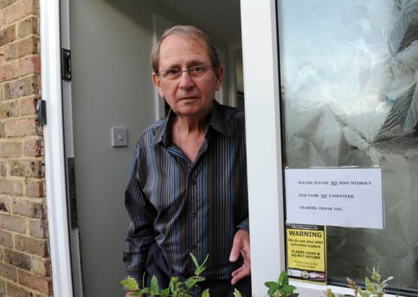JPCT 100913 S13370254x Horsham. John Randell, 76, dislikes cold-callers at his home -photo by Steve Cobb