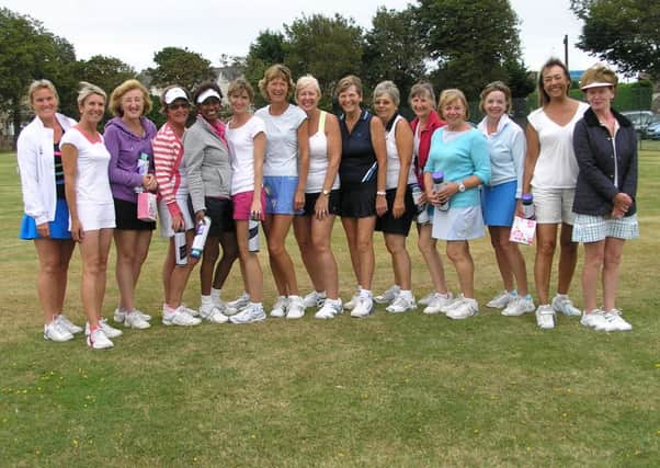 The line-up for the ladies' doubles open at Bognor LTC