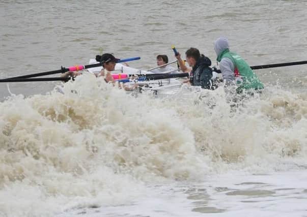 One of the Bexhill Rowing Club crews tackles the rough conditions at the South Coast Championships in Deal