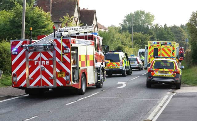 The scene of the accident in Tinwood Lane, Halnaker. PICTURE BY EDDIE MITCHELL