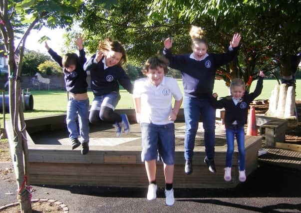 Jumping for joy at St Nicolas and St Mary CE Primary School in Shoreham