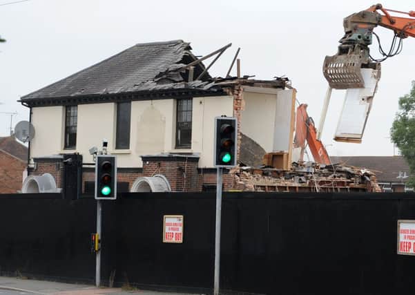 Former Kings Head pub, in Burgess Hill is demolished. Pic Steve Robards