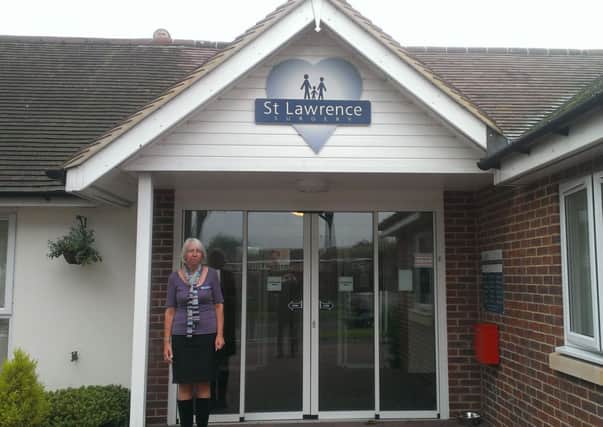 Deputy practice manager, Fran Kittle, outside St Lawrence surgery
