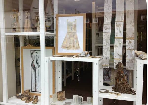 The window display at Billingshurst Creatives by The Weald students