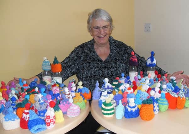 Stella Bernardi volunteers for Age UK Horsham District and knitted well over 200 hats for the campaign