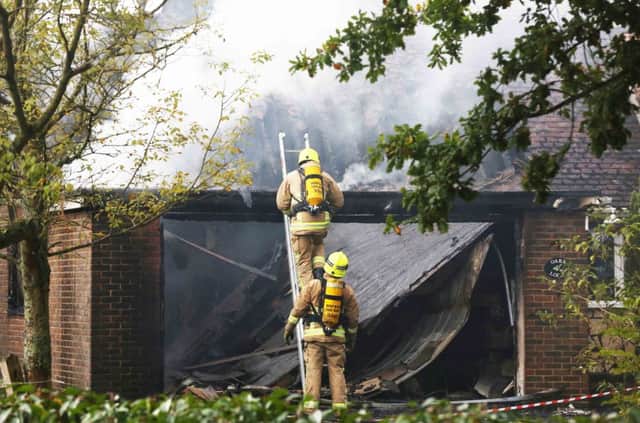 Around 40 firefighters were on the scene of a fire in Gay Street Lane, Pulborough, this afternoon. Picture by Eddie Mitchell