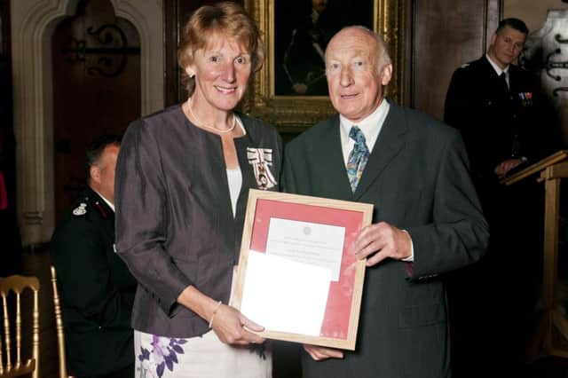 WSFRS long service awards ceremony - John Bishop, with Susan Pyper. 40 years service