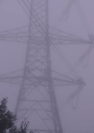 Pylons shoruded in fog