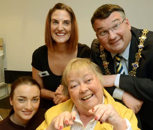 W42830H13

Mayoress Nora Fisher has her nails done at Euphoric South Farm Road on Monday. Stacey Pellett senior Therapist Zoe Clark Owner and Mayor Bob Smytherman